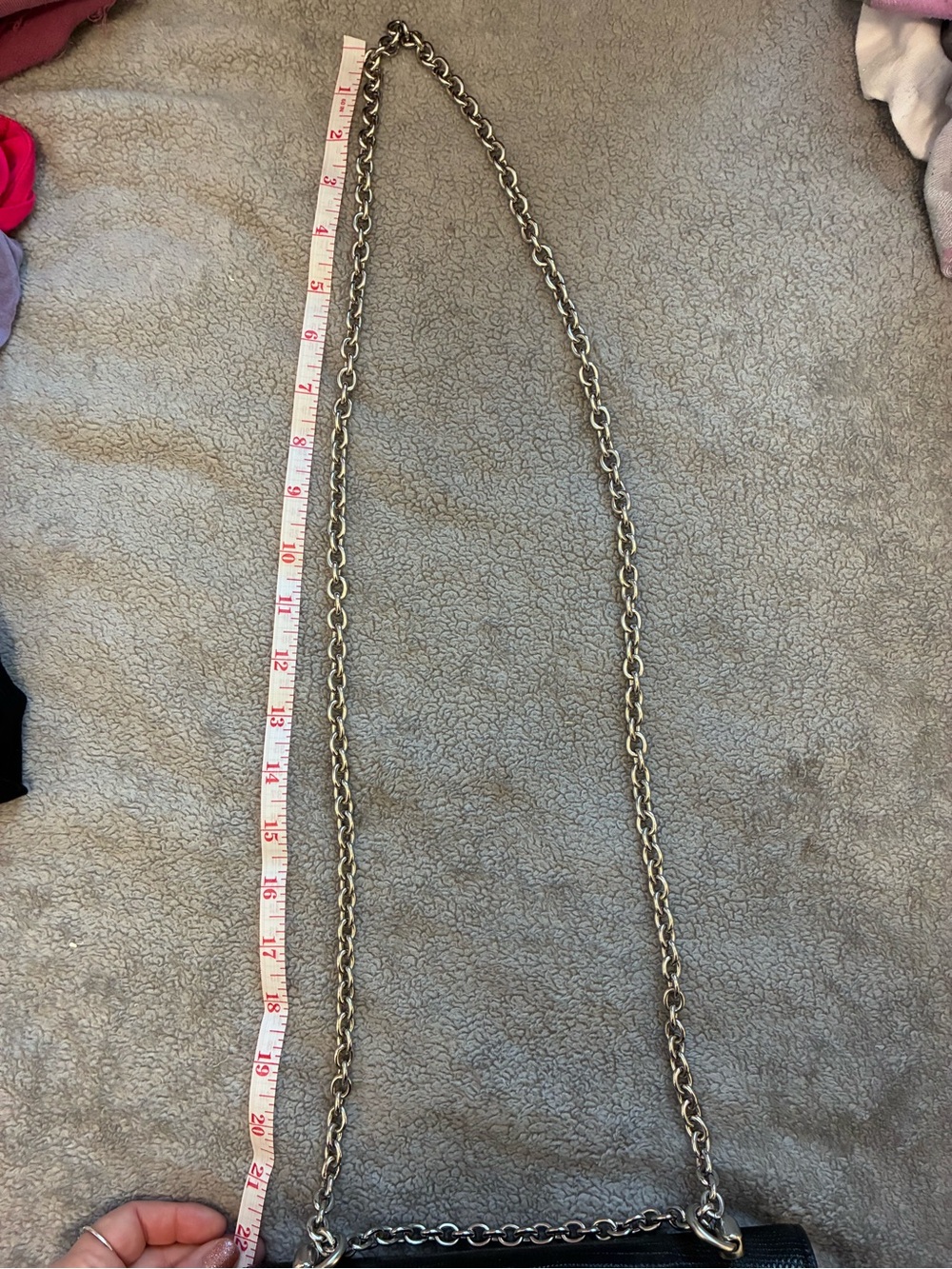 Coach Black Lizard-Embossed Leather Chain Shoulder Bag with Silver Hardware - Picture 8 of 8